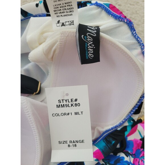 NWT Maxine Of Hollywood Women One Piece Swimsuit Floral Strapless Or Straps Sz 6 - Picture 5 of 8